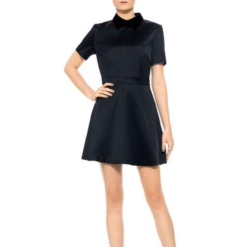 EDIT Mini Fit and Flare Dress with Velvet Collar